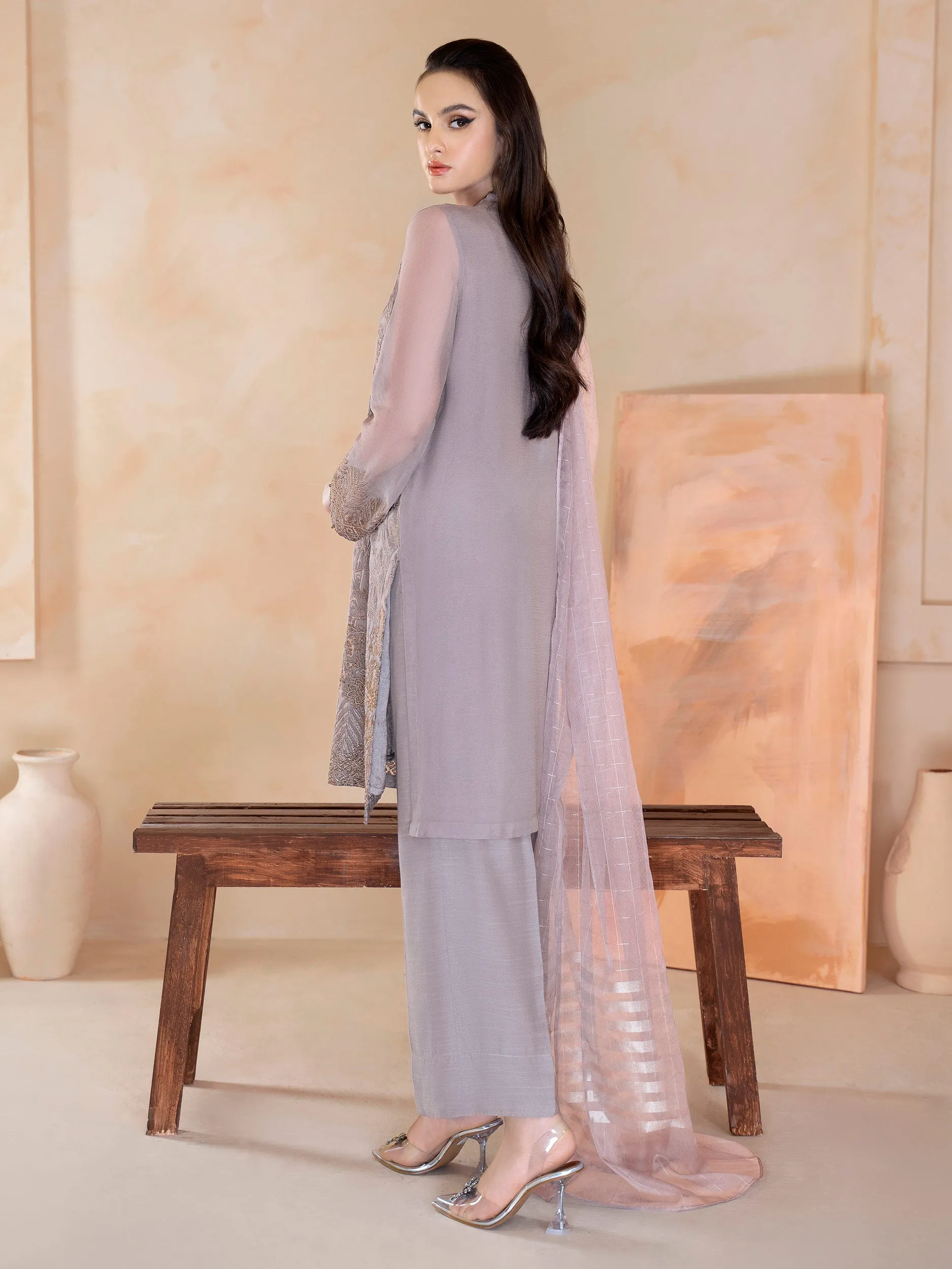 2 Piece Chiffon Suit-Embroidered (Unstitched)