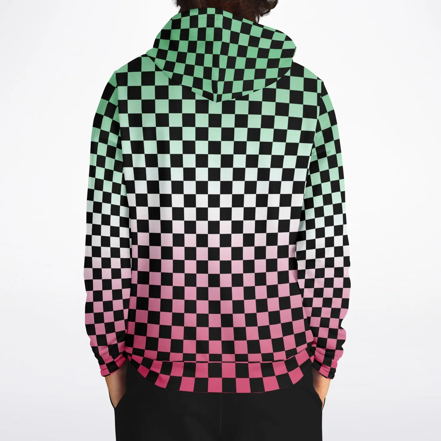 Abrosexual Pride Black Checkered Pullover Hoodie