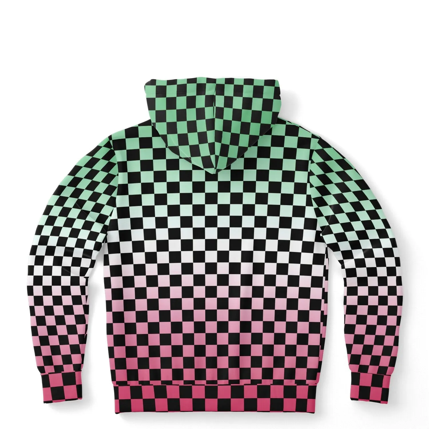 Abrosexual Pride Black Checkered Pullover Hoodie