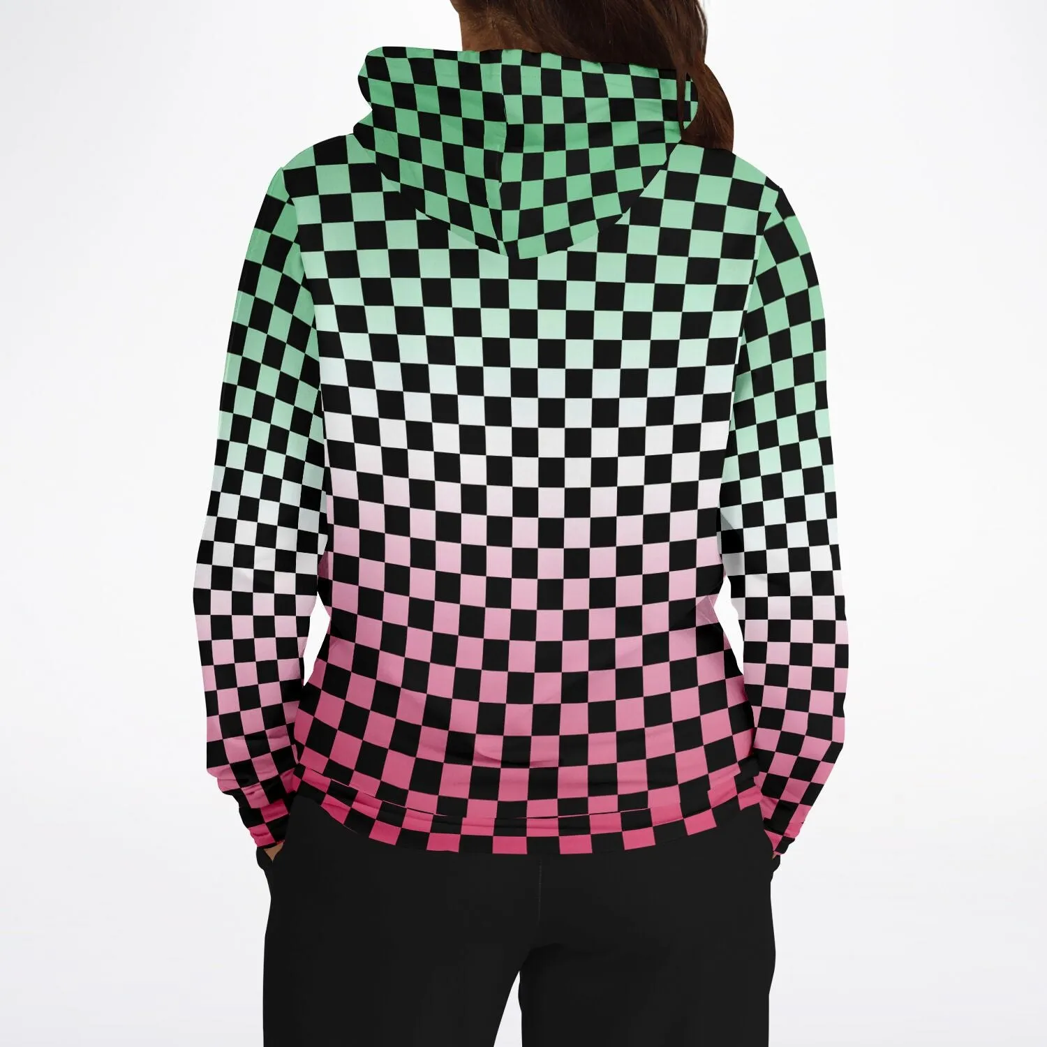 Abrosexual Pride Black Checkered Pullover Hoodie