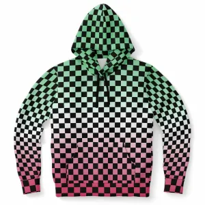 Abrosexual Pride Black Checkered Pullover Hoodie