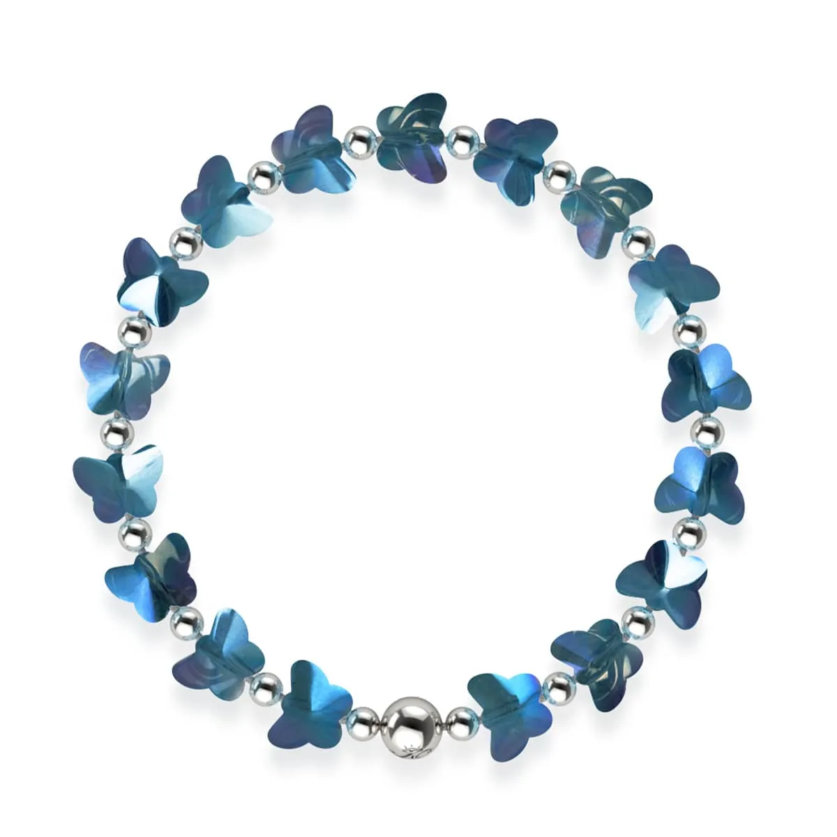 Aegean Sea | Silver | Mystic Blue Butterfly Bracelet