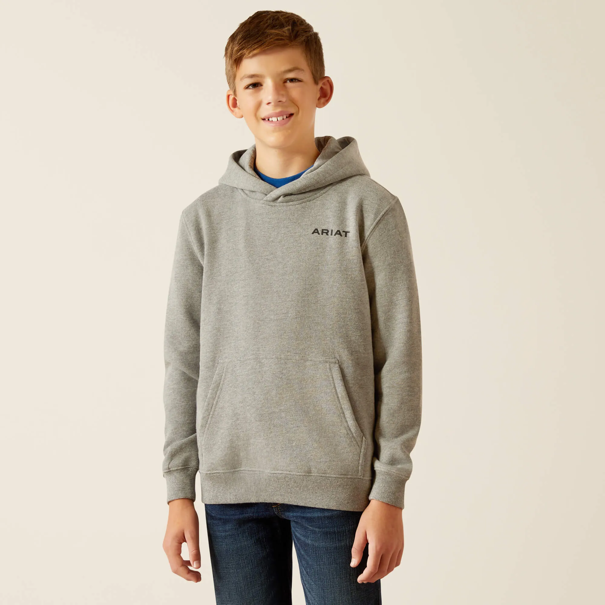 Ariat Boy's Bold Hex Hoodie in Grey Heather