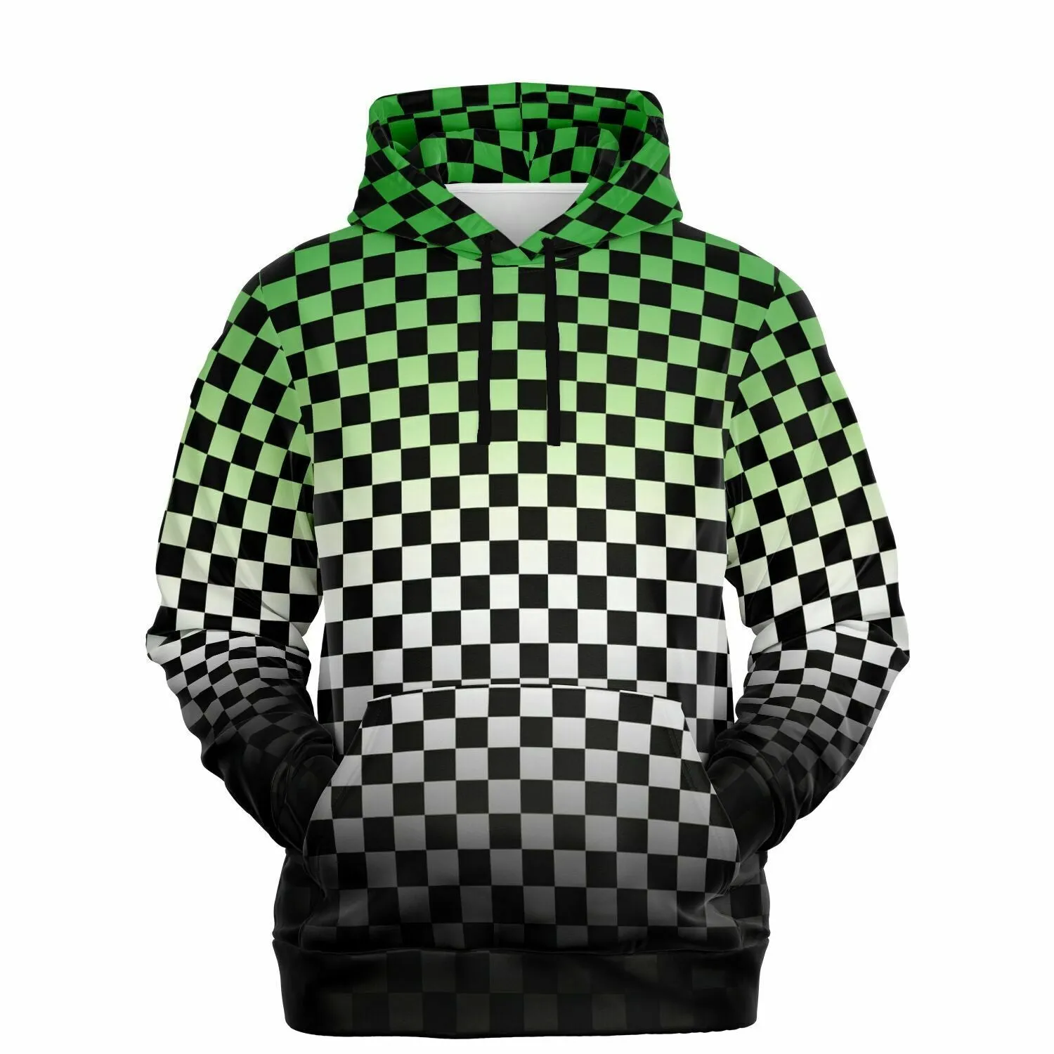 Aromantic Pride Black Checkered Pullover Hoodie