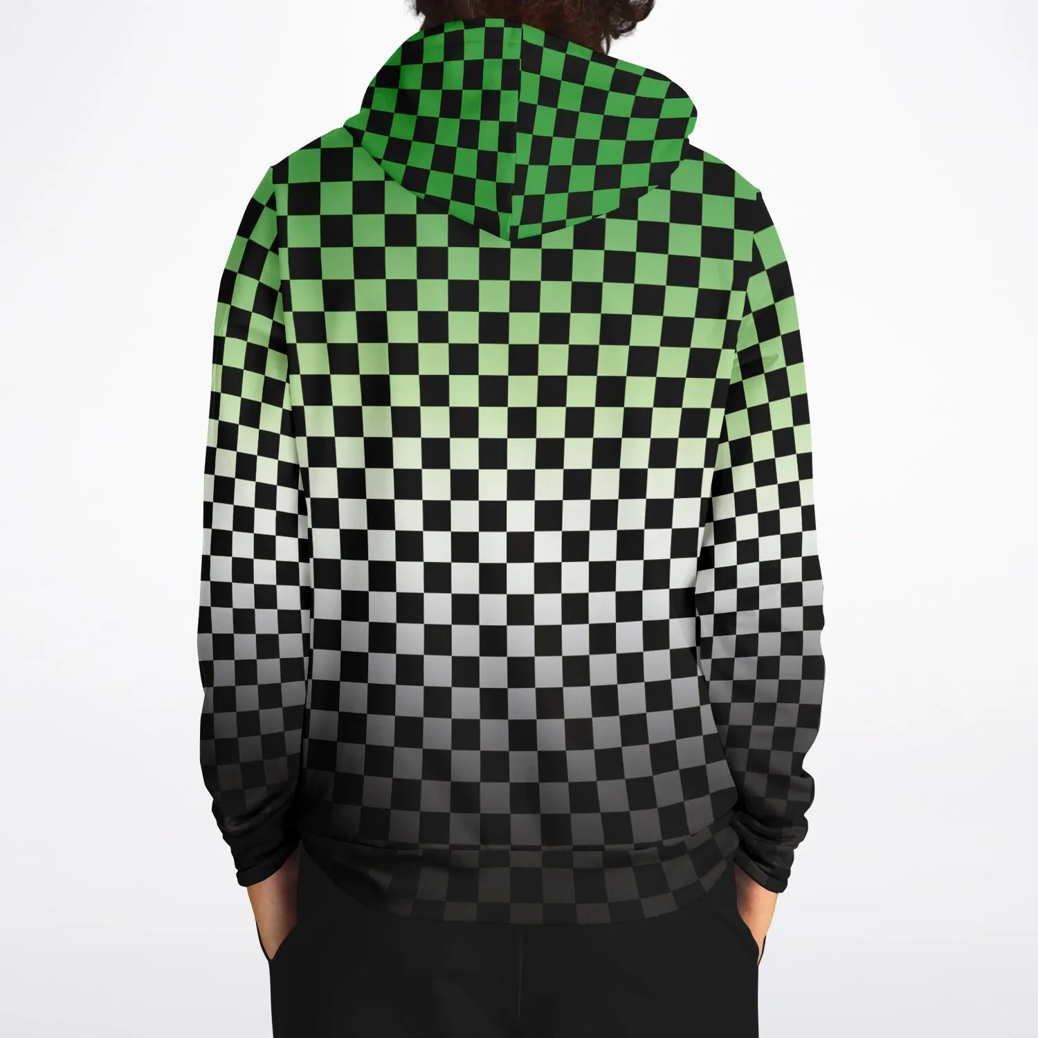 Aromantic Pride Black Checkered Pullover Hoodie