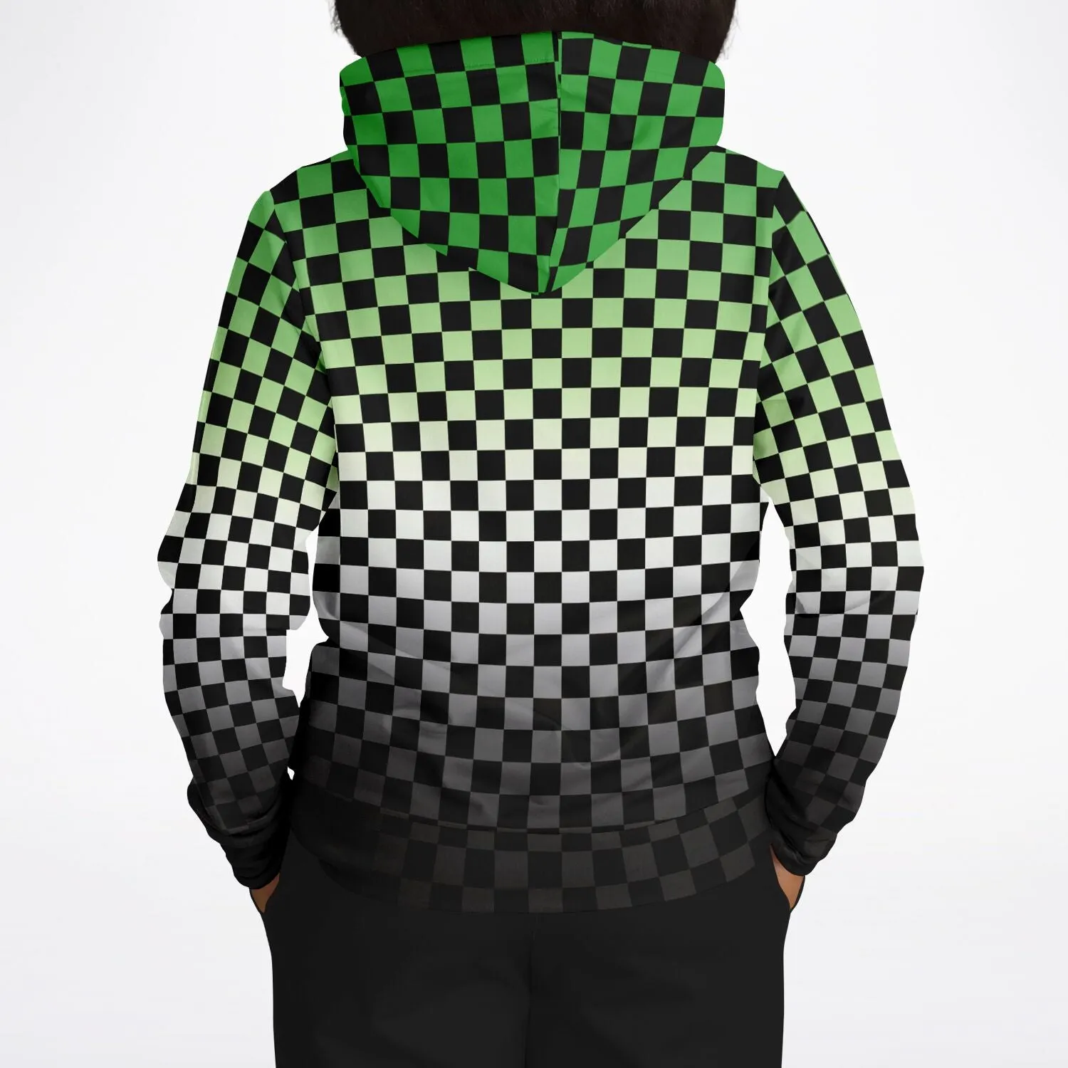 Aromantic Pride Black Checkered Pullover Hoodie