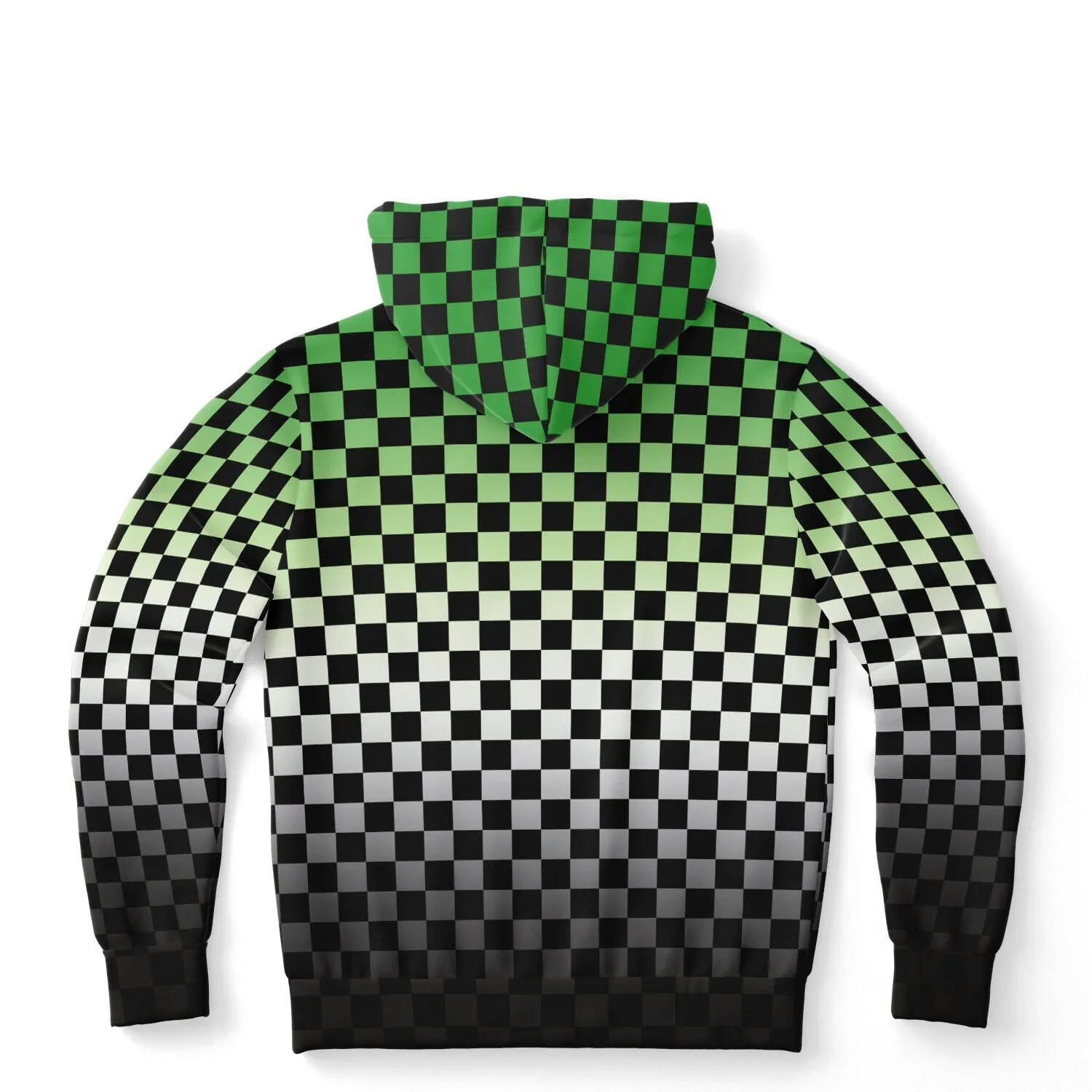 Aromantic Pride Black Checkered Pullover Hoodie