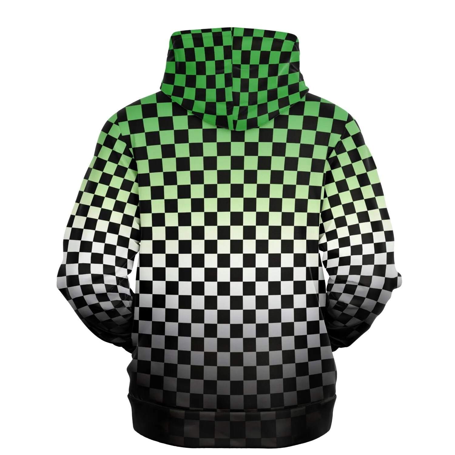 Aromantic Pride Black Checkered Pullover Hoodie