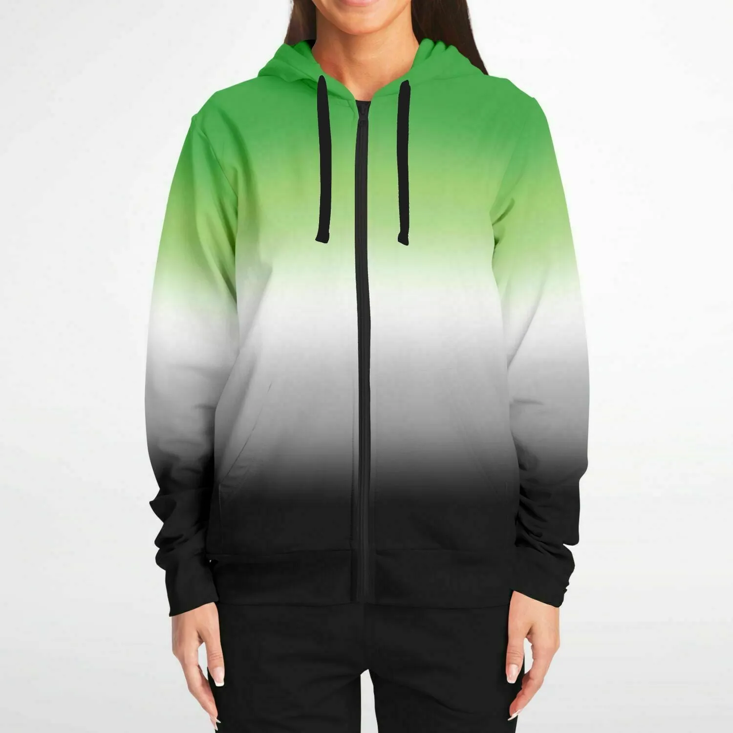 Aromantic Pride Ombre Full-Zip Hoodie