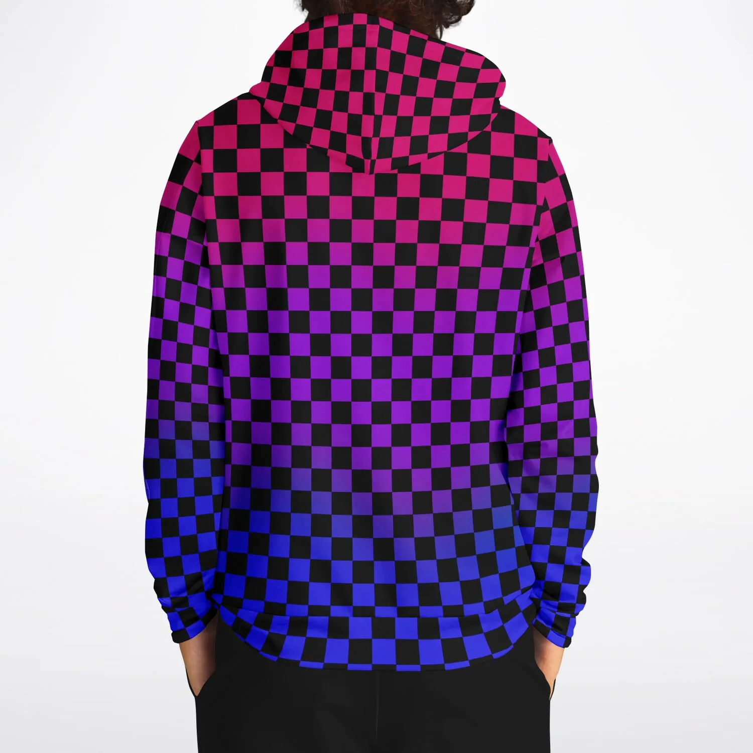 Bisexual Pride Black Checkered Pullover Hoodie