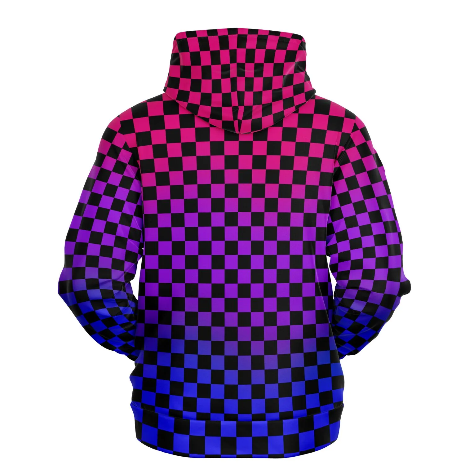 Bisexual Pride Black Checkered Pullover Hoodie