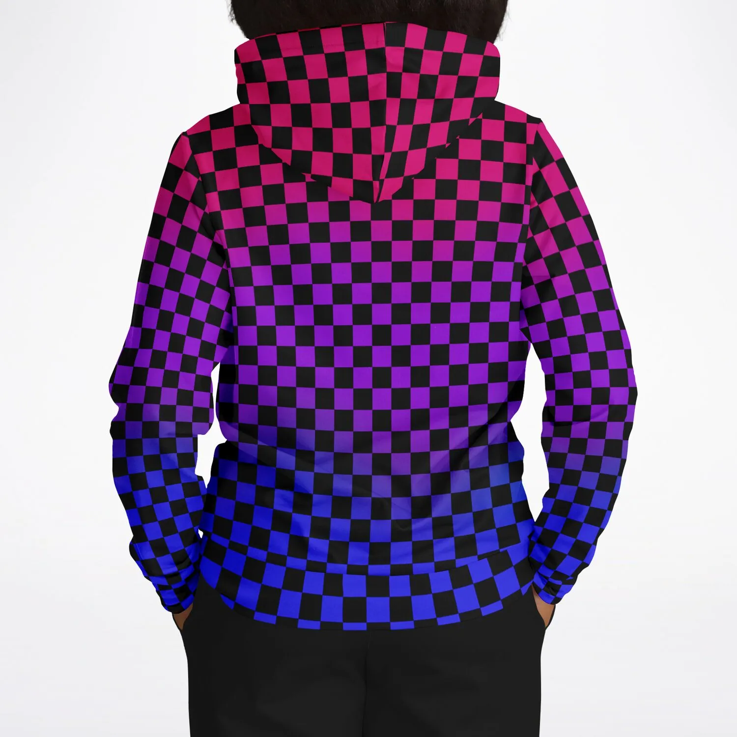 Bisexual Pride Black Checkered Pullover Hoodie