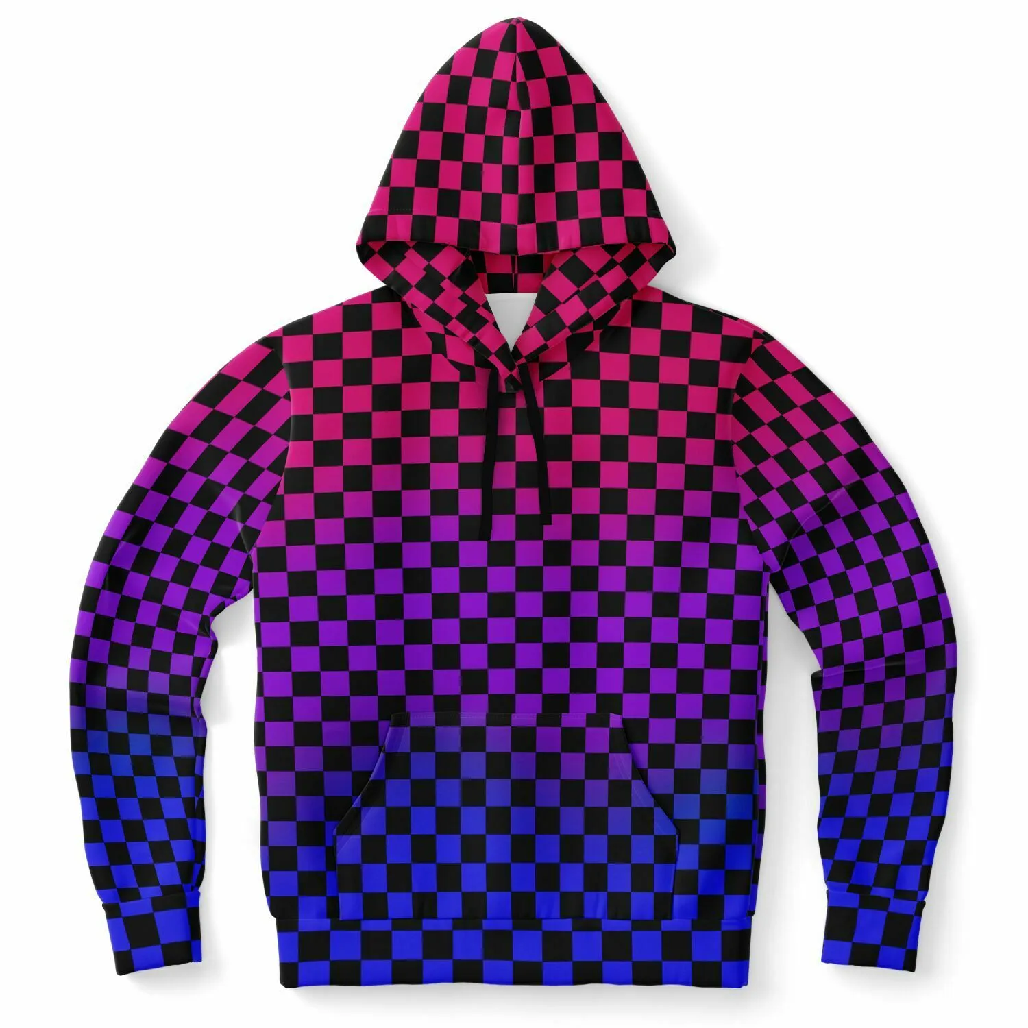 Bisexual Pride Black Checkered Pullover Hoodie