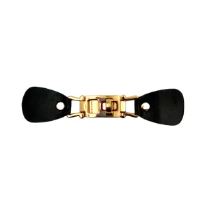 Black PU Twisted Lock Snap Belt Buckle