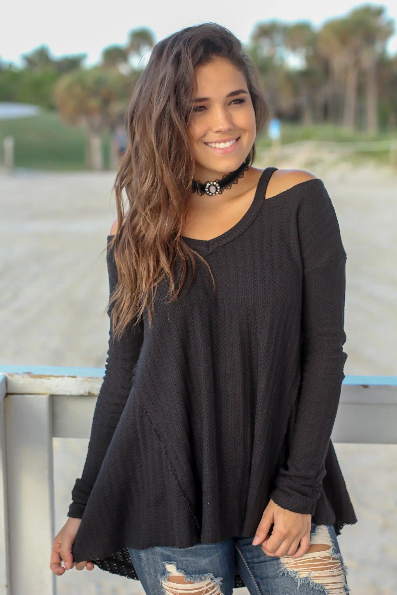 Black V-Neck Sweater