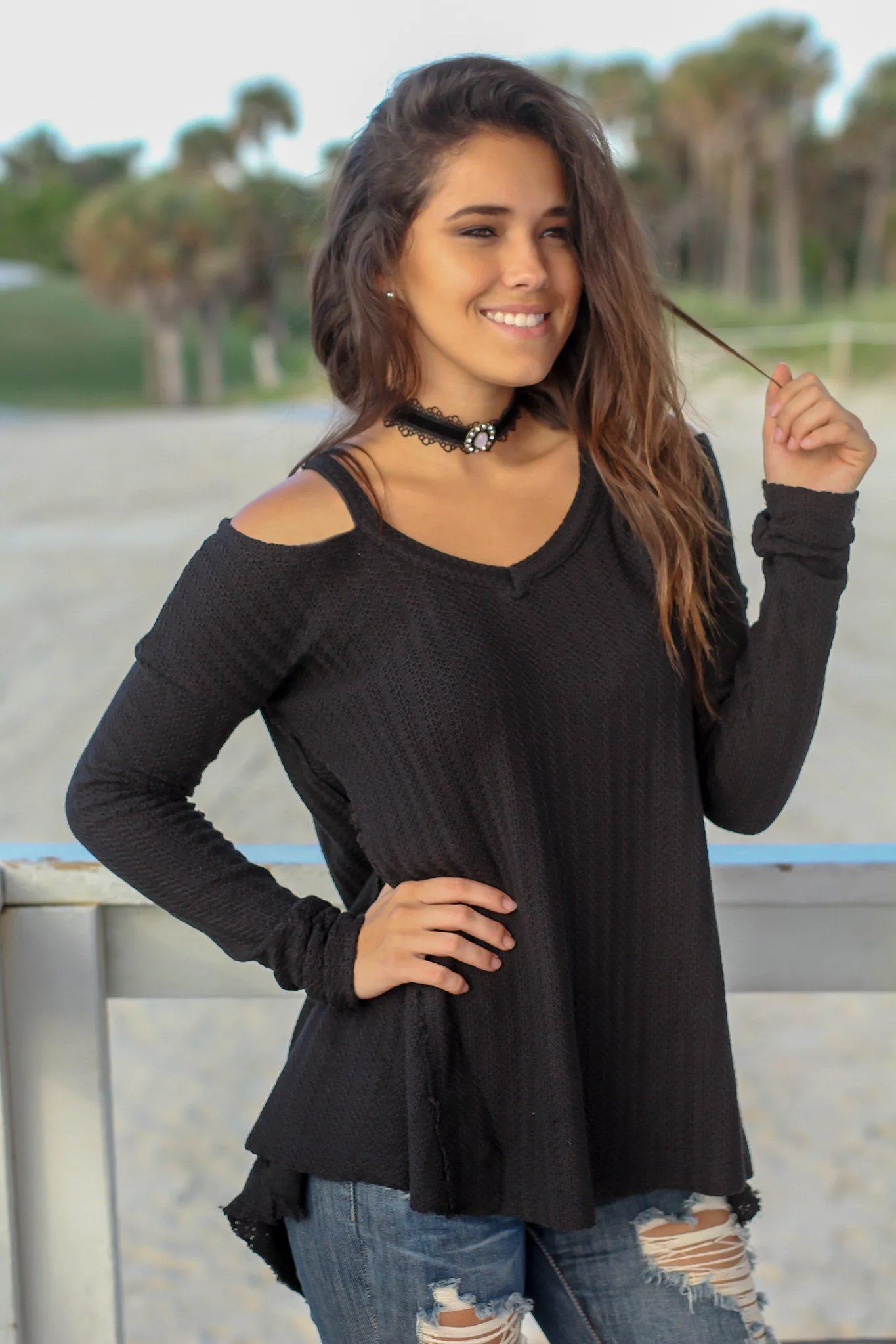 Black V-Neck Sweater