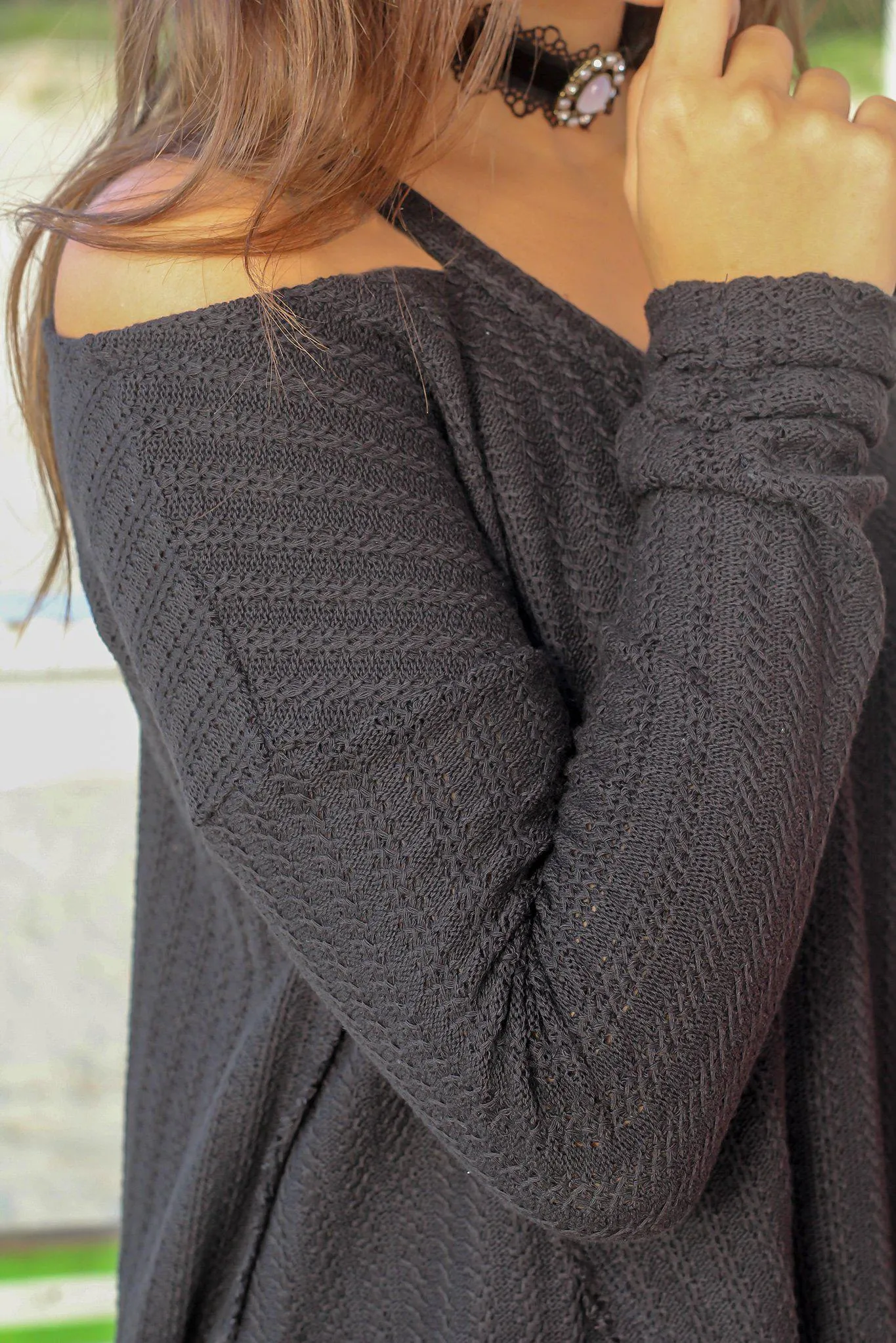 Black V-Neck Sweater