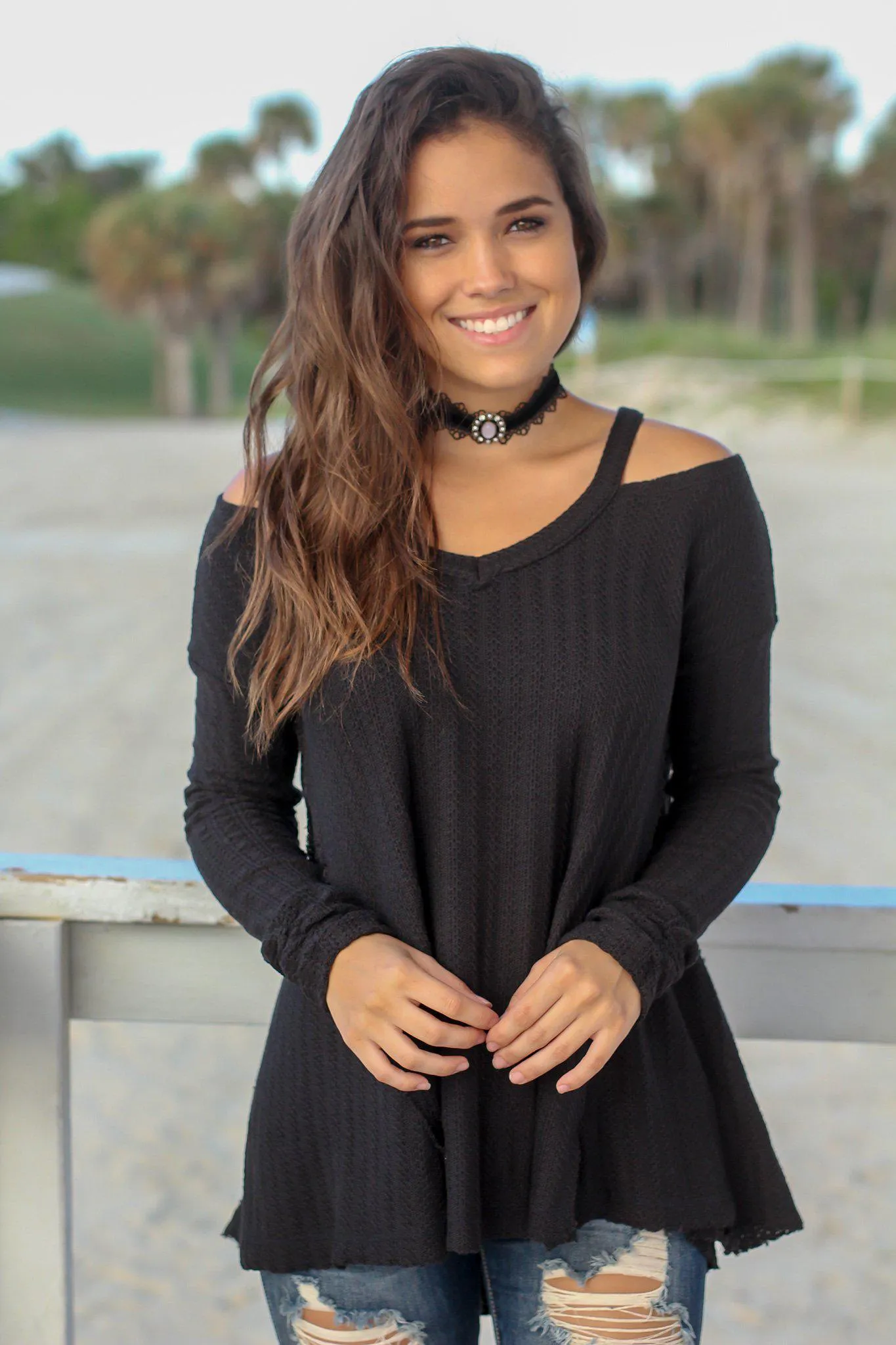 Black V-Neck Sweater