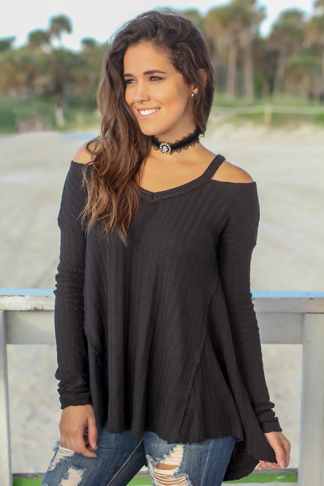 Black V-Neck Sweater