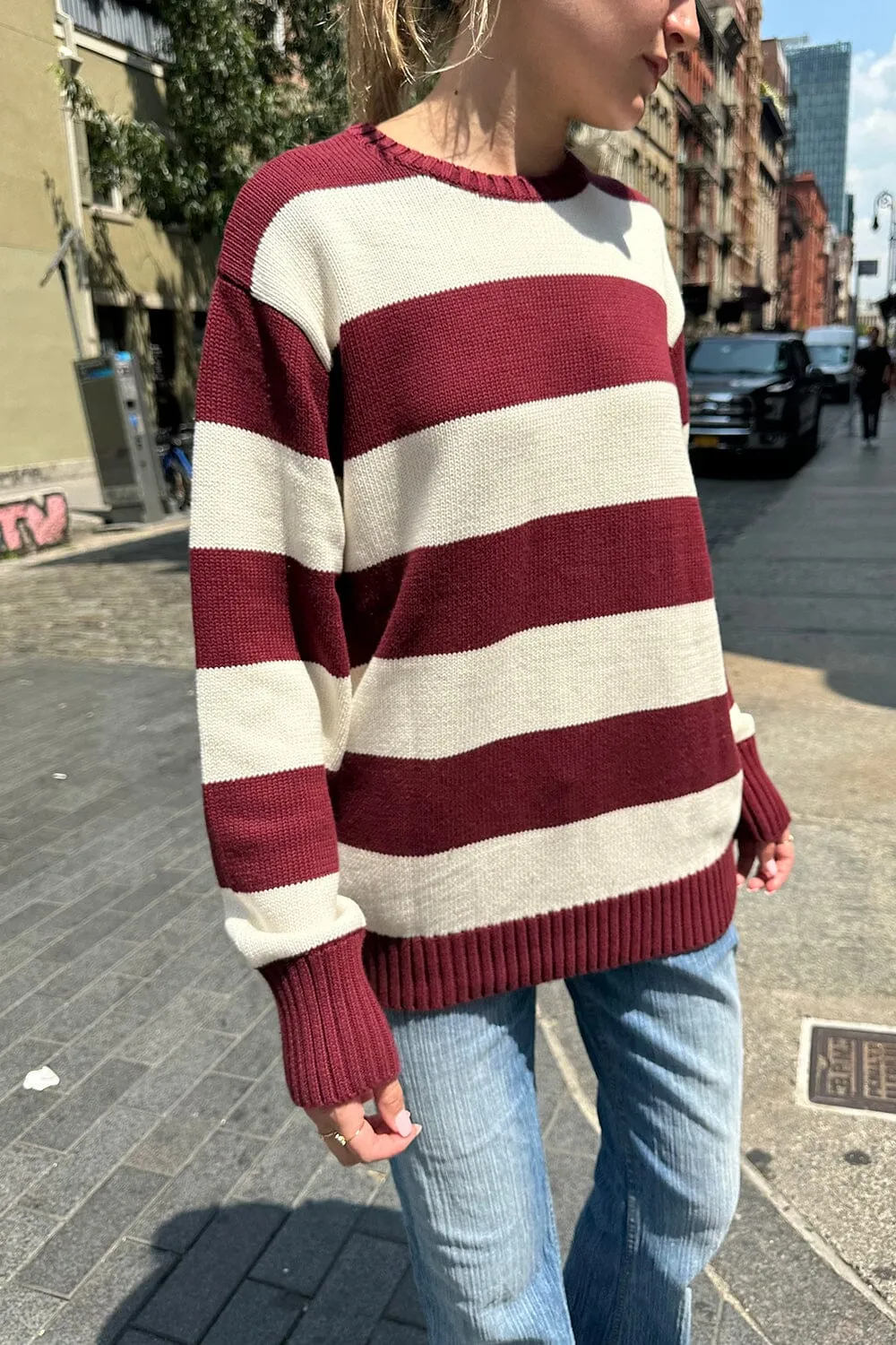 Brianna Cotton Thick Stripe Sweater