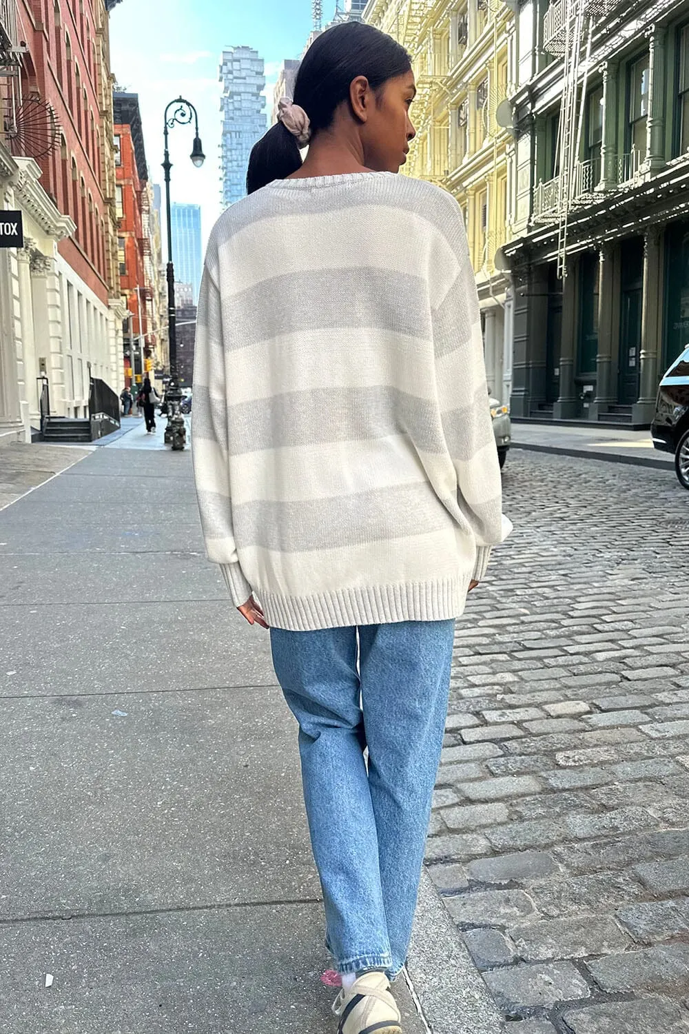 Brianna Cotton Thick Stripe Sweater