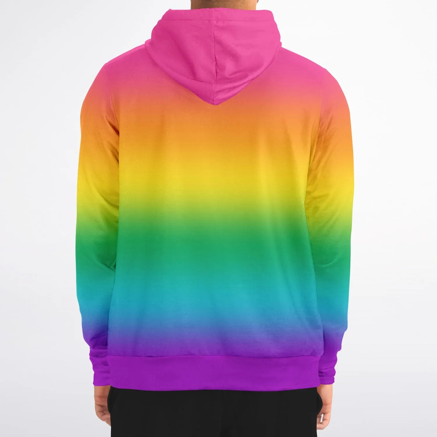 Bright Rainbow Ombre Pride Full-Zip Hoodie