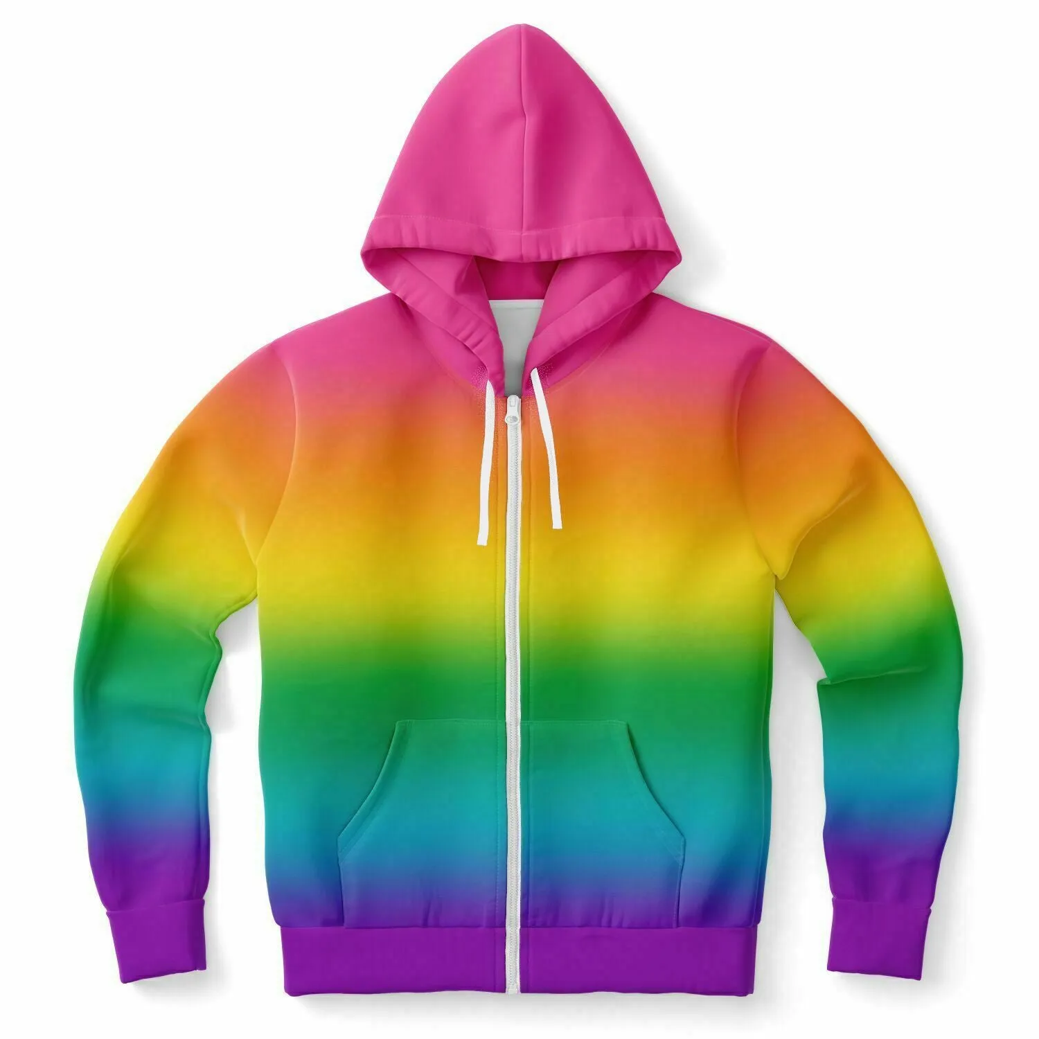 Bright Rainbow Ombre Pride Full-Zip Hoodie