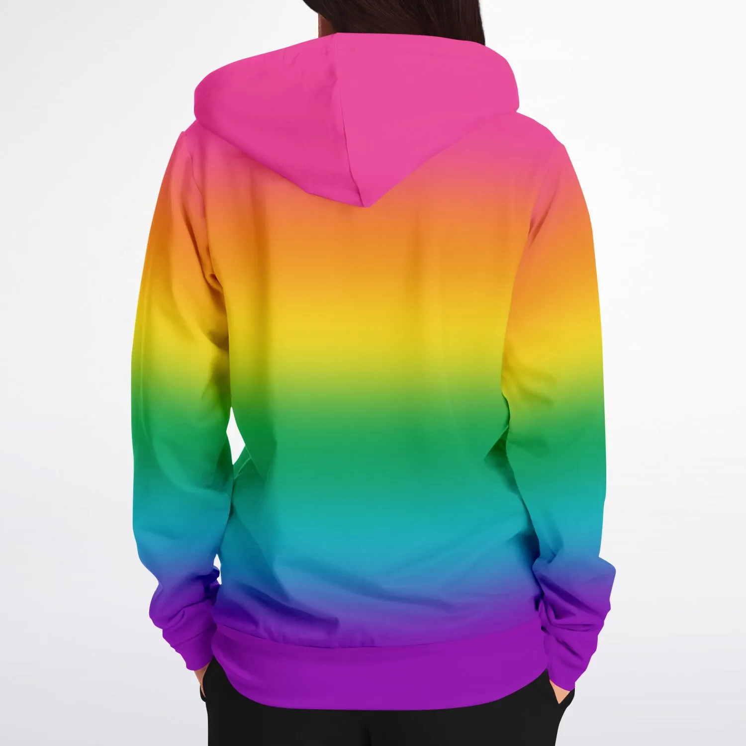 Bright Rainbow Ombre Pride Full-Zip Hoodie