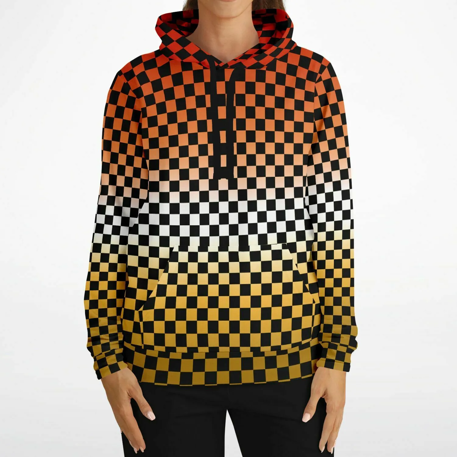 Butch Lesbian Pride Black Checkered Pullover Hoodie