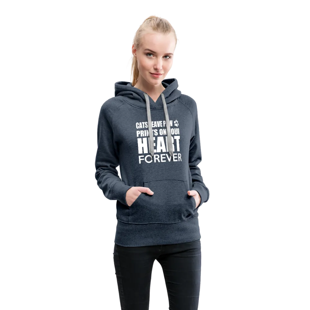 Cats Leave Paw Prints On Your Heart Forever Women’s Premium Hoodie