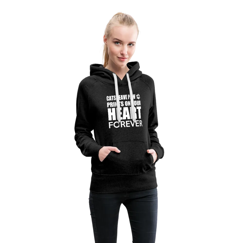 Cats Leave Paw Prints On Your Heart Forever Women’s Premium Hoodie