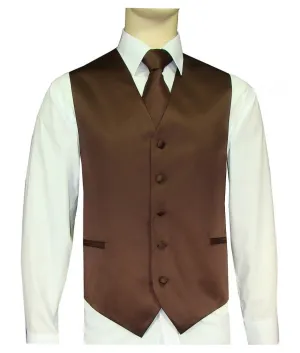 Chocolate Brown Vest and Tie Set