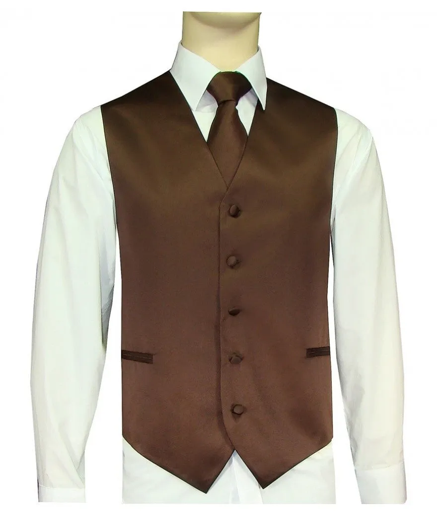 Chocolate Brown Vest and Tie Set