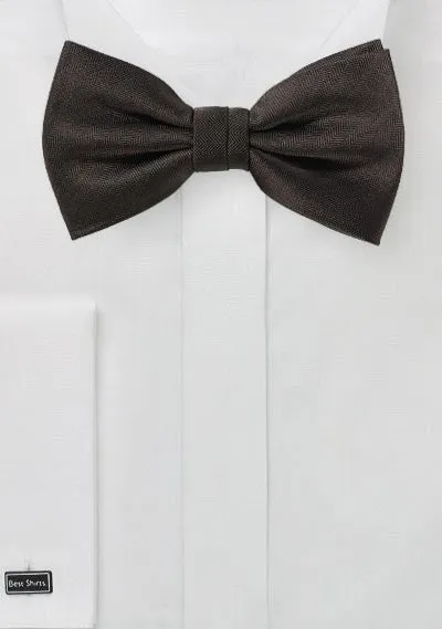 Chocolate Herringbone Bowtie