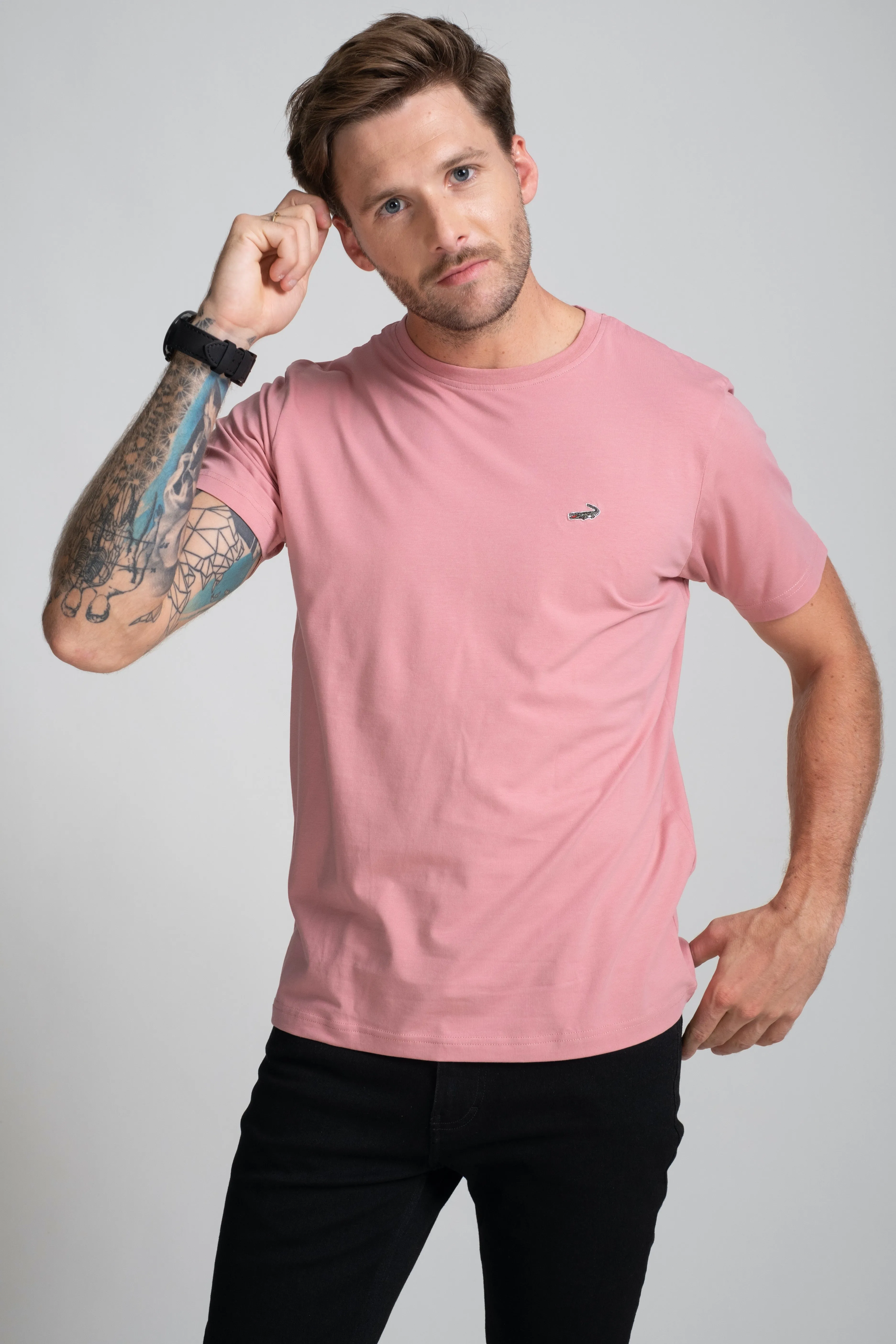 Classic Fit Short sleeves-CasualCrew Neck - Desert Rose