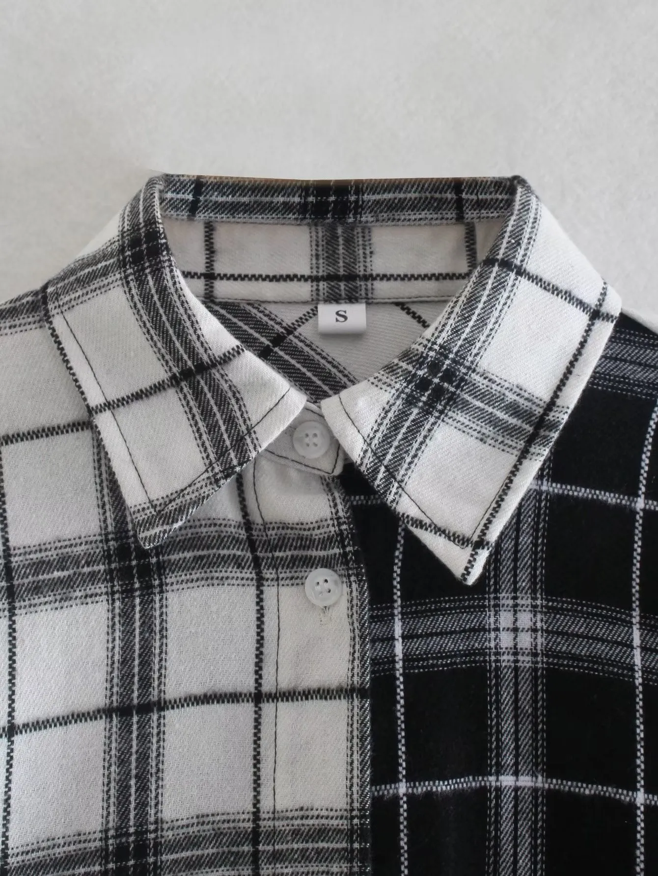 Color Block Checked Shirt #167713