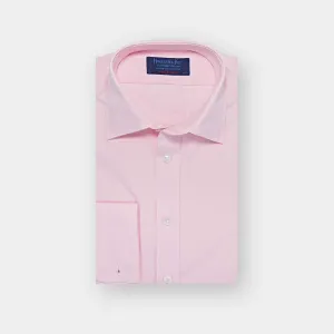 Contemporary Fit Pink End-on-End Cotton Shirt with Classic Collar & Double Cuff