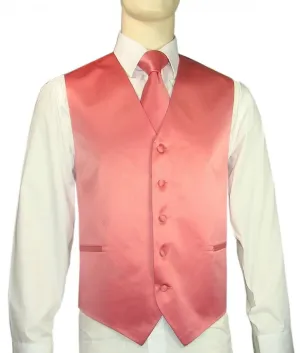 Coral Vest and Tie Set