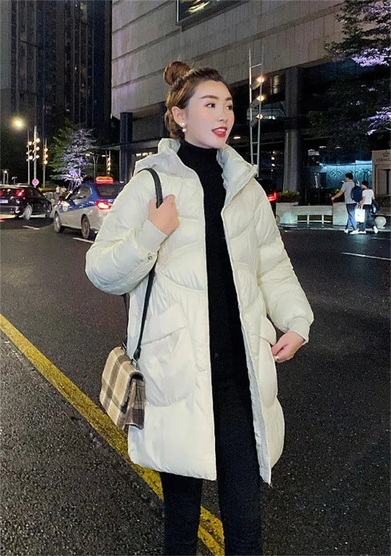 Down Cotton-Padded Jacket Women's Parkas 2025 New Coat Loose Bread Clothes Long Ins Outerwear Female Wild Western-Style Overcoat