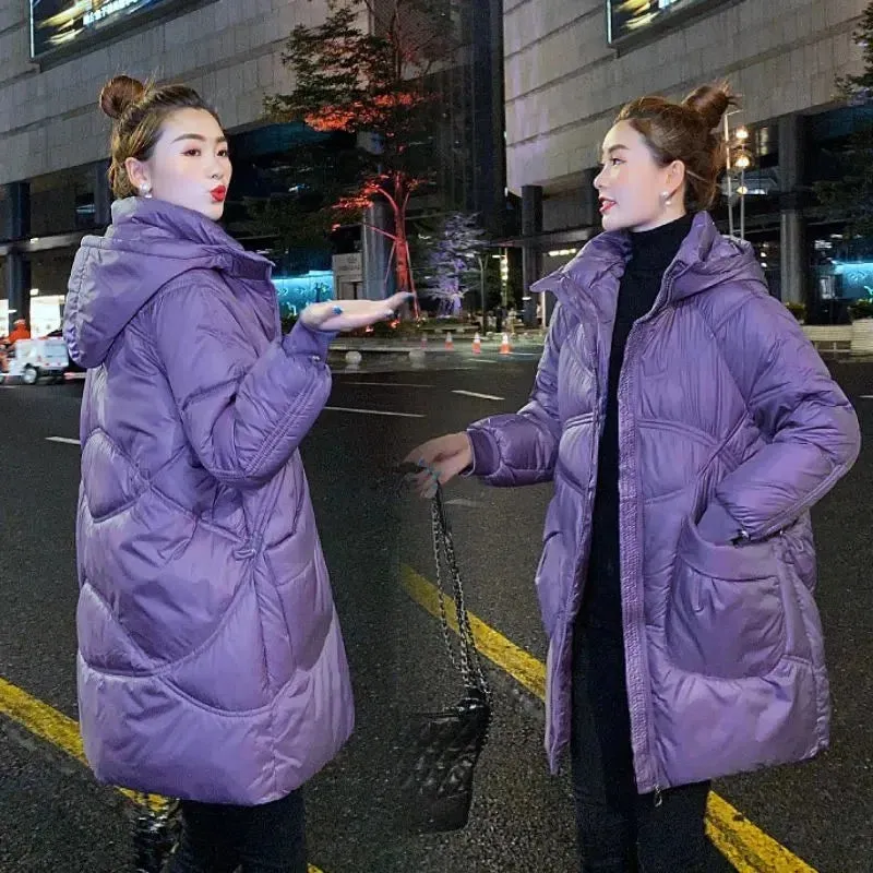 Down Cotton-Padded Jacket Women's Parkas 2025 New Coat Loose Bread Clothes Long Ins Outerwear Female Wild Western-Style Overcoat