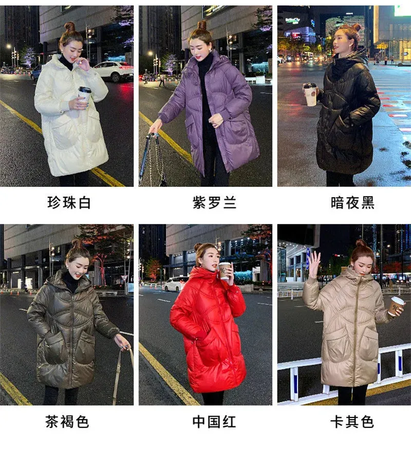 Down Cotton-Padded Jacket Women's Parkas 2025 New Coat Loose Bread Clothes Long Ins Outerwear Female Wild Western-Style Overcoat