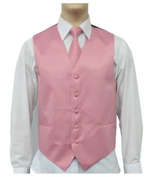 Dusty Rose Vest and Tie Set