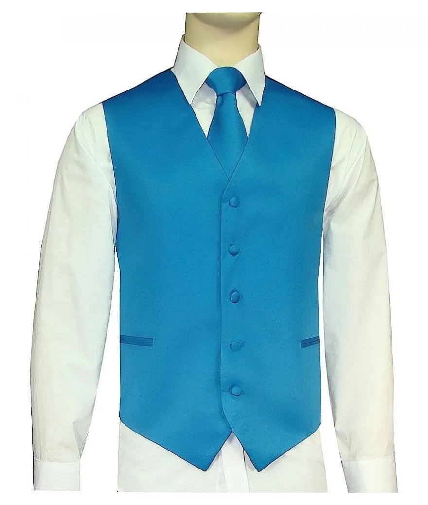 French Blue Vest and Tie Set