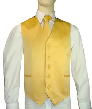 Golden Yellow Vest and Tie Set