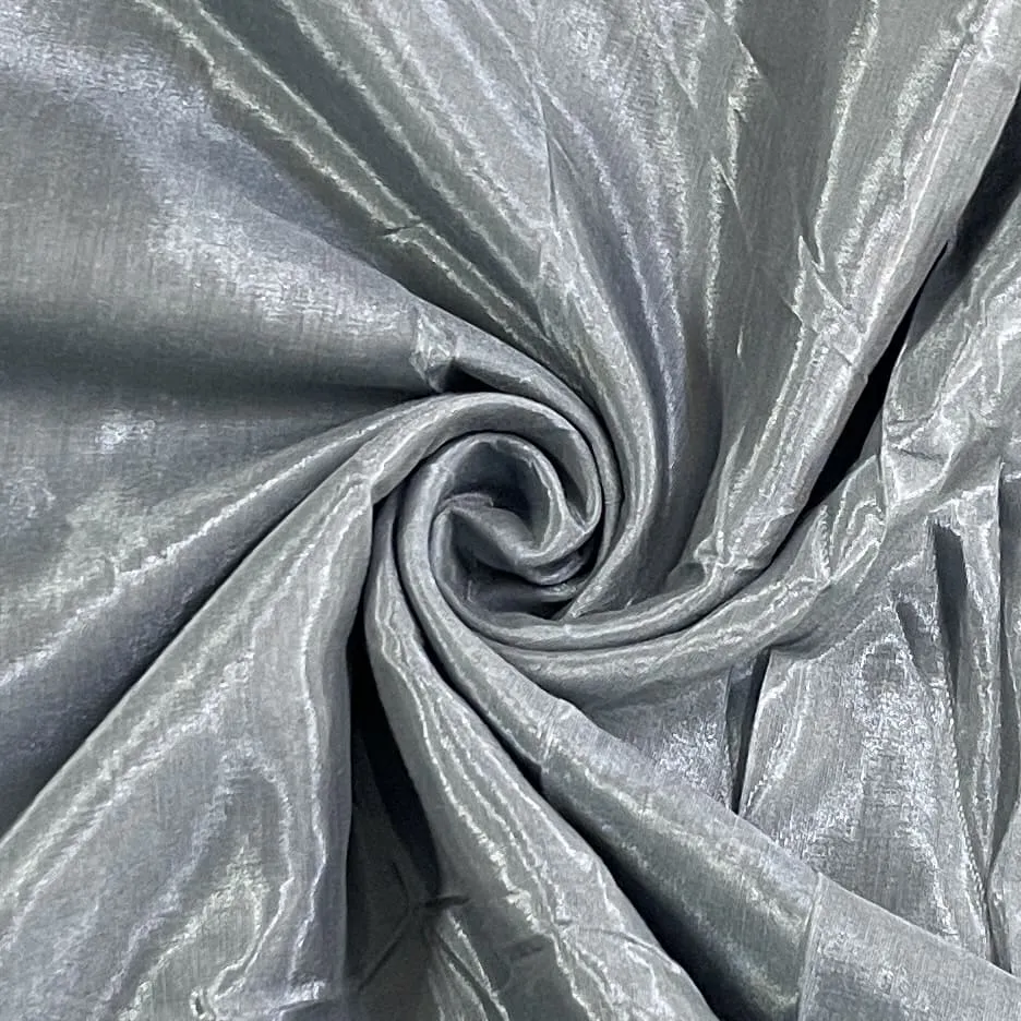 Grey Black Solid Shantoon Fabric