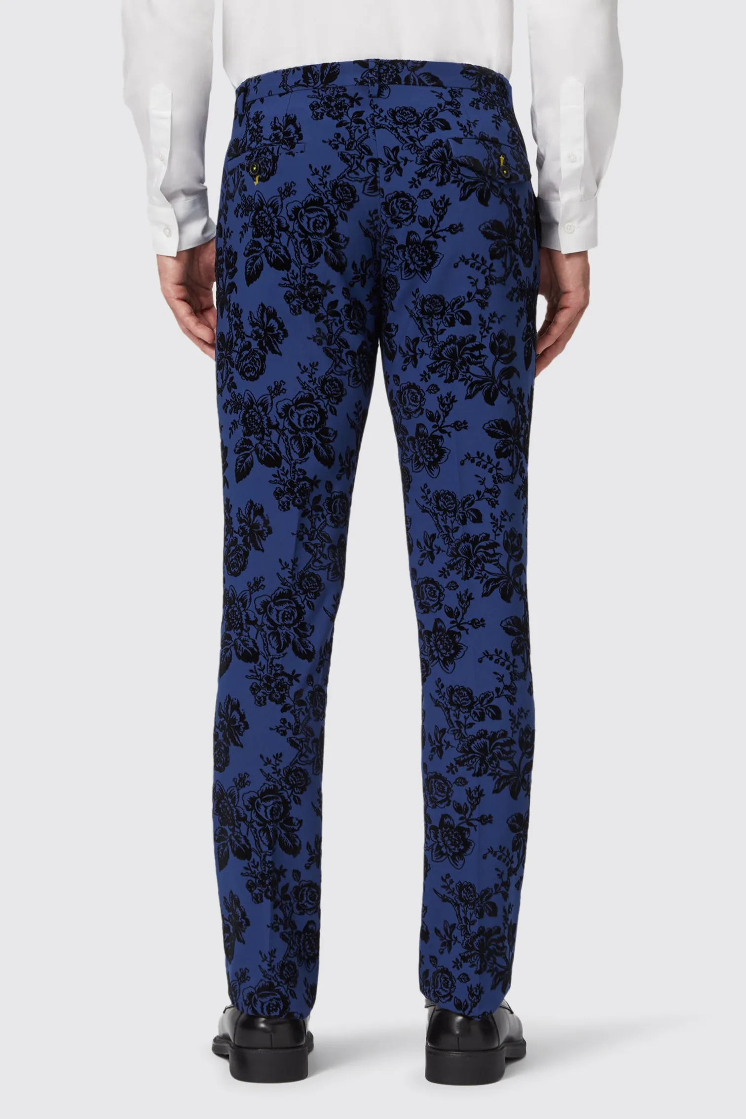 Jackalope Blue Suit with Floral Flocking