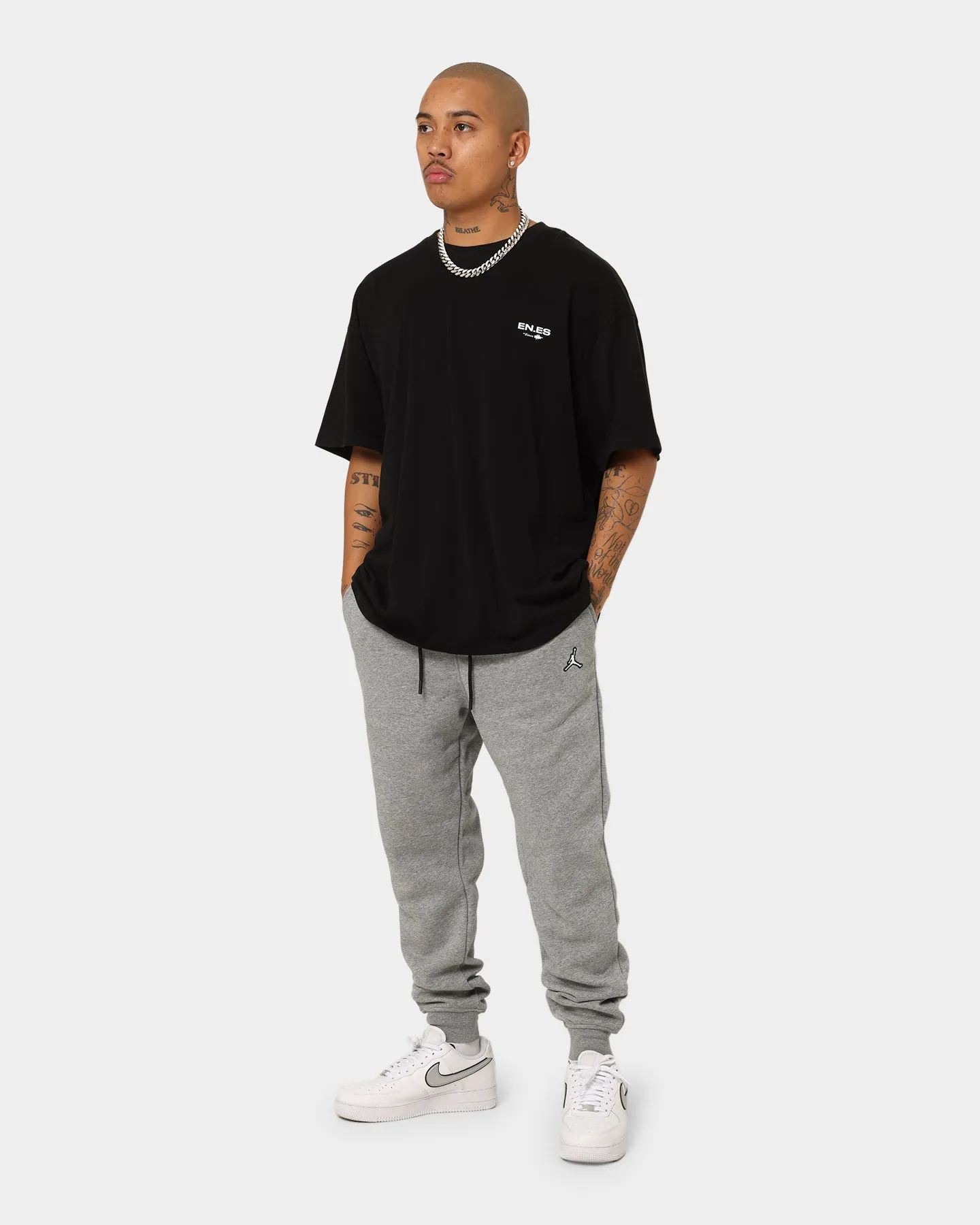 Jordan Essential Fleece Pants White/Black/Carbon Heather