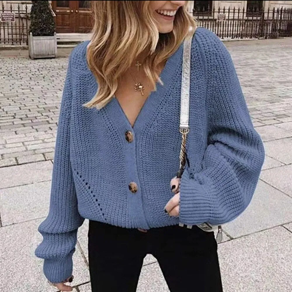 Joskaa Christmas Gift Fashion Loose Casual Cardigan Women Sweaters 2024 Autmn Winter Clothes Knitted Thick Woman Sweater Pull Femme Long Sleeve Top