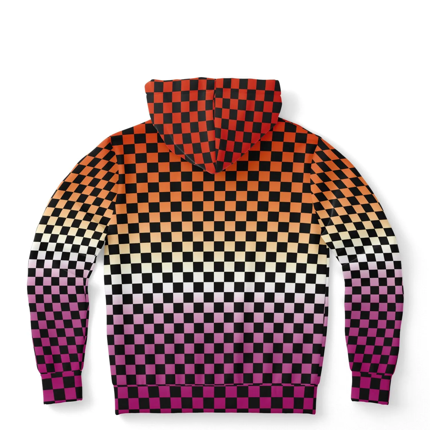 Lesbian Pride Black Checkered Pullover Hoodie