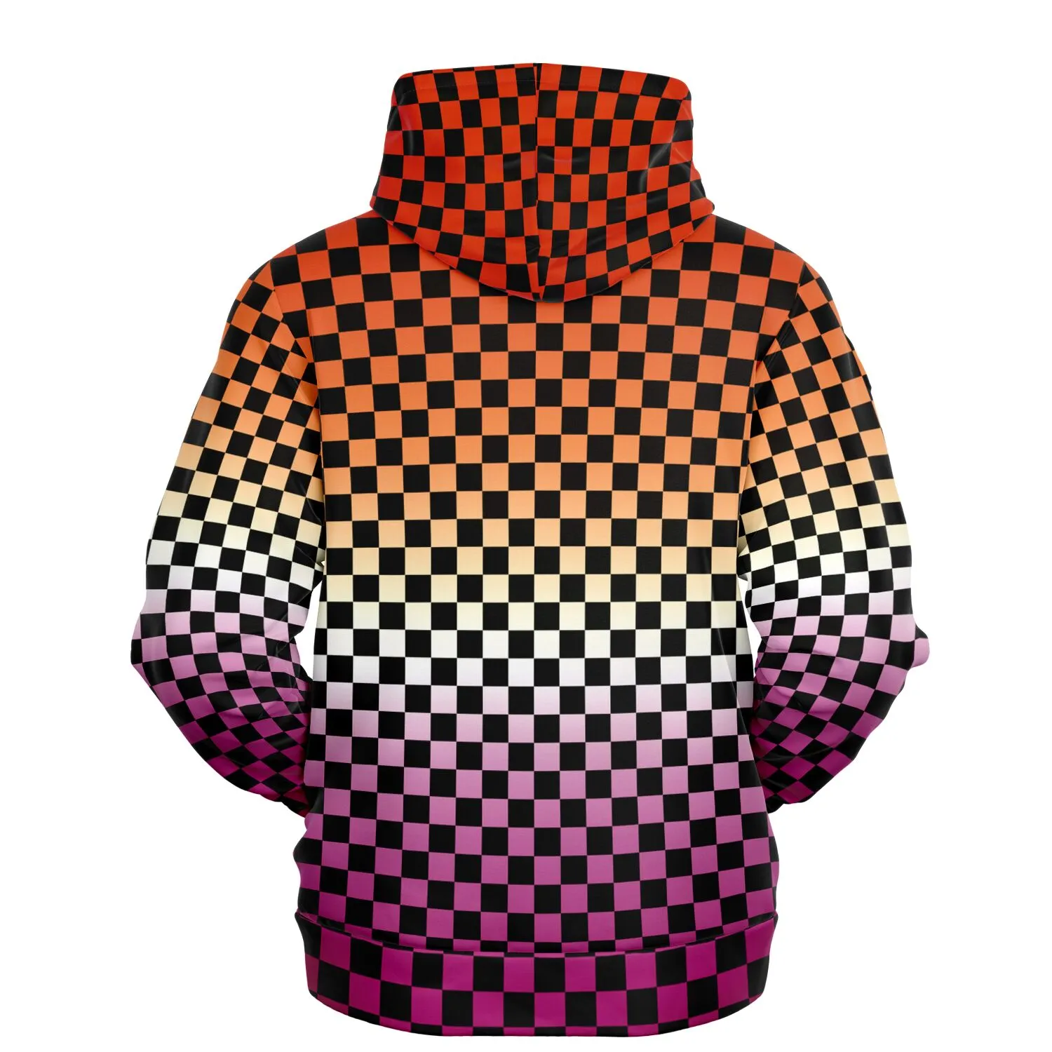 Lesbian Pride Black Checkered Pullover Hoodie